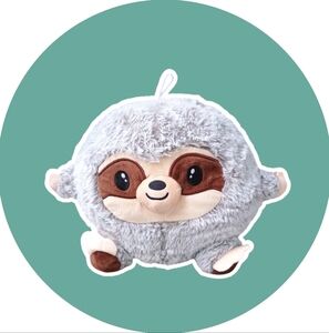 Fiesta Cutie Bean Gumballs Martin Lazy the Sloth Gray Stuffed Round Plush